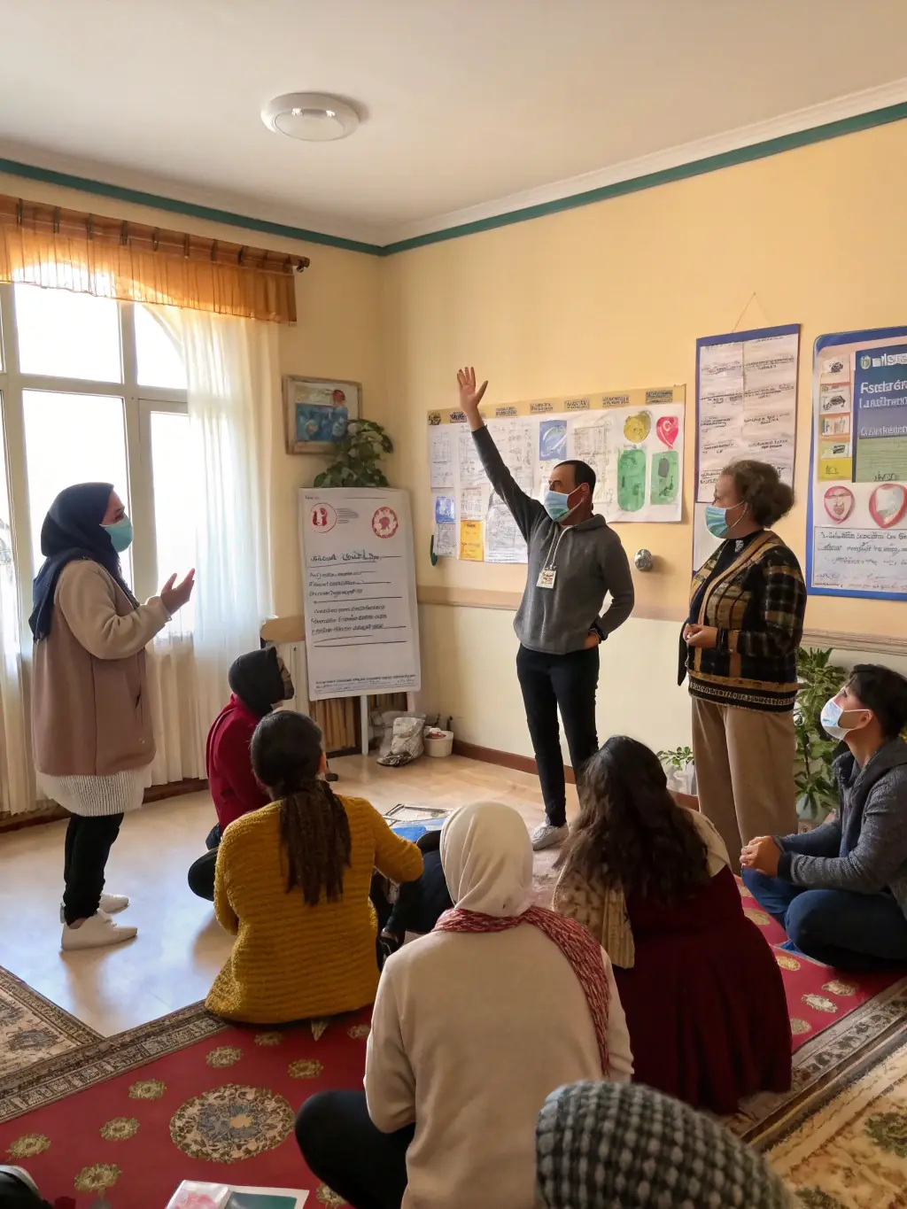 A vibrant image of a CASCI-organized health workshop, with participants actively engaged in learning about nutrition and healthy lifestyle choices.